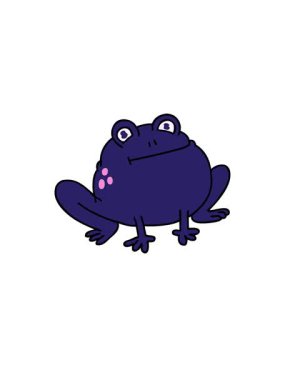 Çizgi film karakurbağasının yükselişi ve yüzen animasyonu