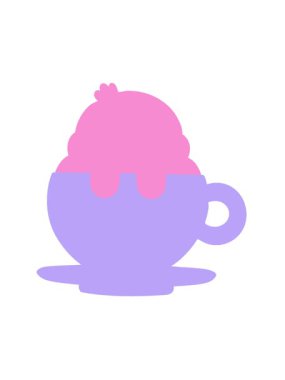 Çay fincanındaki sevimli yavru kuşun titreşimli hareketli animasyonu