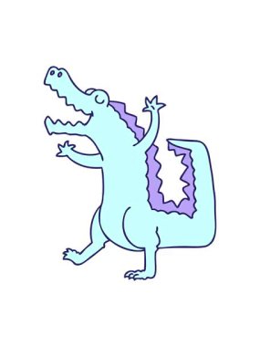 Garip çizgi film timsahının pixelize etkisi animasyonu