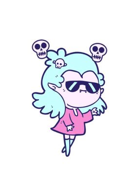 Kafatası animasyonları çeviren havalı vampir kız çizgi filmi.