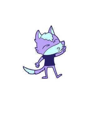 Fox çizgi film karakteri çiziminin yükseliş ve yüzme animasyonu