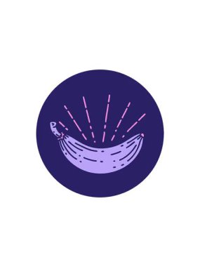 Dövme stili muz ikonunun gösterişli satış animasyonu