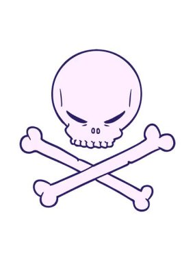 kurukafa ve çapraz kemiklerin canlandırma efektini göster