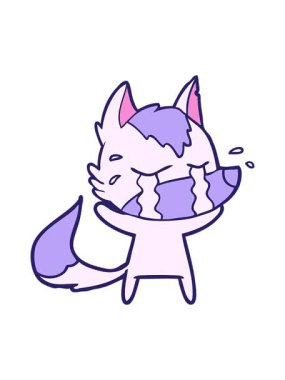 shine light effect animation of cartoon crying wolf