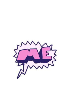 Serbest konuşma baloncuğu ME sembolünün zıplama hareketi animasyonu