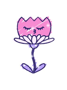 Mutlu Çiçek Tebeşiri Çiziminin parıltı etkisi