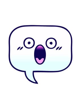 Bir konuşma balonunun gölgelendirilmiş çizgi filminin neon ışık efekti canlandırması