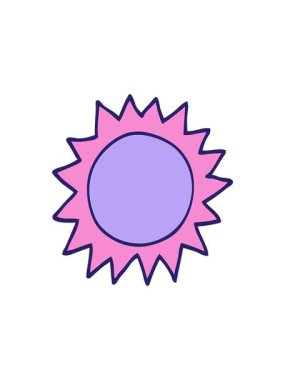 Dikkat çekici çizgi film güneş tasarımı.