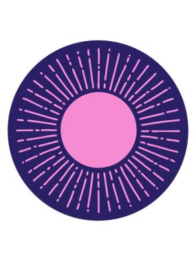 Güneşin ikonik dövme şeklindeki görüntüsünün hareketli animasyonu