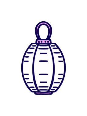 Geleneksel Japon tarzında asılmış bir fenerin neon ışığı animasyonu