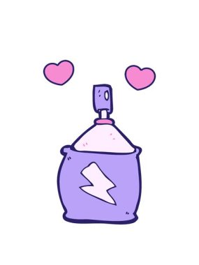 dönen kalpler çizgi film spreyinin animasyonu