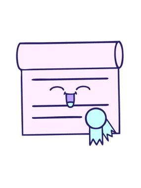 Sertifikanın karikatürünün hareketli animasyonunu oynat