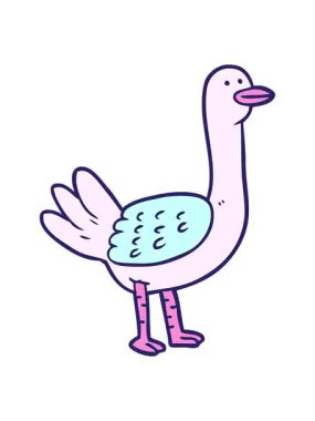 Karikatür kuşunun titreyen hareketi