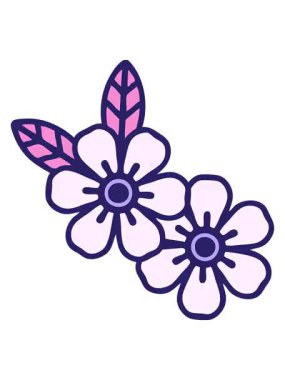 Çiçeklerin ikonik dövme biçiminin canlandırma efekti