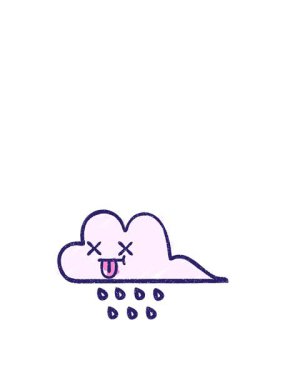 Raincloud Tebeşir Çiziminin zıplama hareketi canlandırması