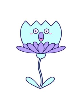 Nilüfer çiçeğinin çizgi filminin canlandırma efektini göster