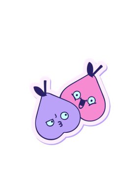 Yanıp sönen radyal çizgiler sevimli bir armutun çıkartmasının canlandırması