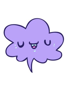 Konuşma baloncuğu ile mutlu çizgi film suratının hareketli animasyonunu oynat