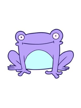 Komik bir kurbağa çiziminin hareketli animasyonu