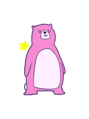 Parlayan yıldızlar karikatür kutup ayısının animasyonunu etkiler.