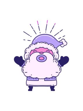 Geleneksel Noel Baba çizgi film karakterinin animasyonunu canlandırın.