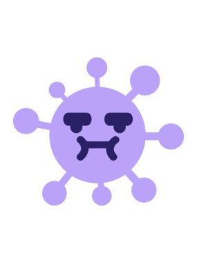 shaking motion animation of annoyed virus cartoon