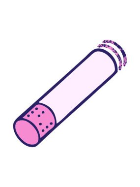 Bir sigara çubuğunun eski grunge desenli çizgi filminin basınçlı animasyonu