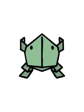 Japon katlanmış kağıt origami zıplayan kurbağanın gösterişli satış animasyonu