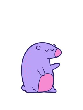 Kawaii ayı çizgi filminin animasyonunu genişletiyorum.