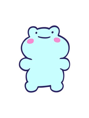 Çizgi film karakteri karalanmış kurbağanın hareketli animasyonu