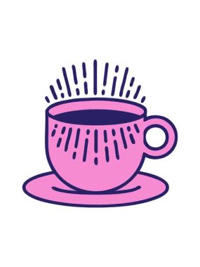 Dövme tasarımı kahve fincanının dönen hareketli animasyonu