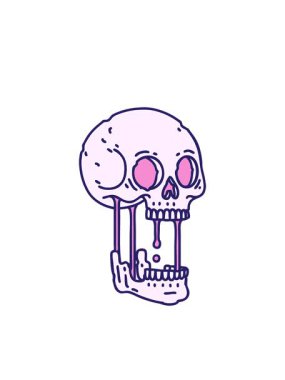 Yanıp sönen radyal çizgiler bir kafatası tasarımının ikonik dövme şeklindeki görüntüsü