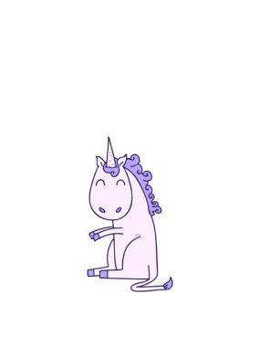 Tek boynuzlu at çiziminin el hareketli animasyonu.