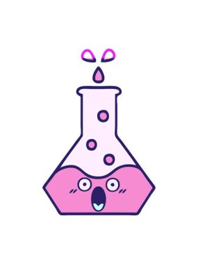 Bir bilim şişesi karikatürünün animasyonunu canlandırın.