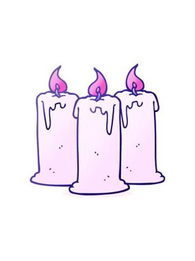 Çizgi film yanan mumların dönen hareketli animasyonları