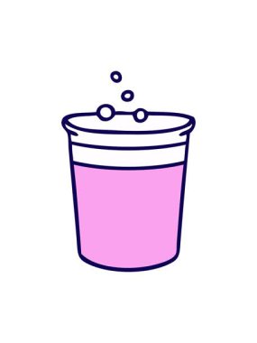 neon ışık efektinin animasyonu el çizimi garip çizgi film bardağı bira