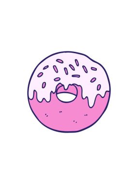 Çizgi film çörek resminin bölünme etkisi canlandırması