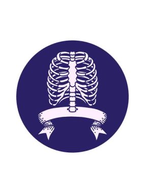 Göğüs kafesi pankartıyla dövme stili simgenin hareketli canlandırması
