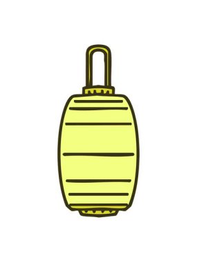 Japon zanaat tarzında parıldayan bir kağıt fenerin renkli animasyonu