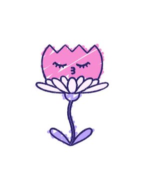 Mutlu Çiçek Tebeşiri Çiziminin hareketli animasyonu