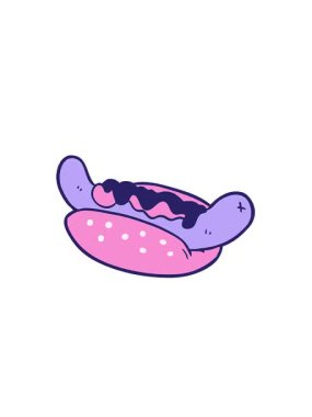 Kalk ve karikatür animasyonunu uçur. Lezzetli taze sosisli.