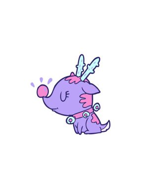 Bir karikatür yılbaşı ren geyiğinin radyoaktif ışıltılı animasyonu