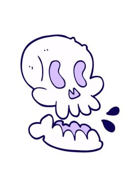 neon ışık efekti kafatası çiziminin canlandırması