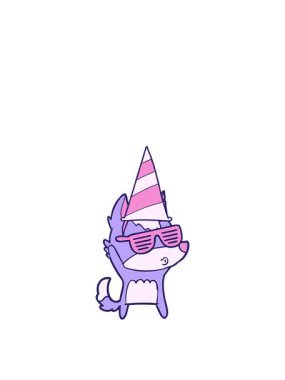 Kalk ve karikatür kurt ıslığının animasyonunu uçur