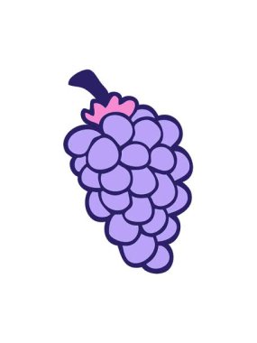 Karikatür karikatürünün hareketli animasyonu. Üzüm demeti.