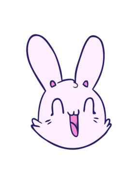 Çizgi film çizgi filminin parlak ışık efekti. Mutlu tavşan surat.