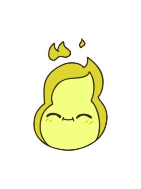 Şirin kawaii ateş çizgi filminin el yazması animasyonu değişiyor