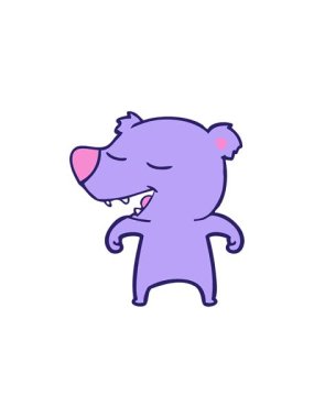 Çizgi film Kawaii ayı tasarımının bölünme etkisi