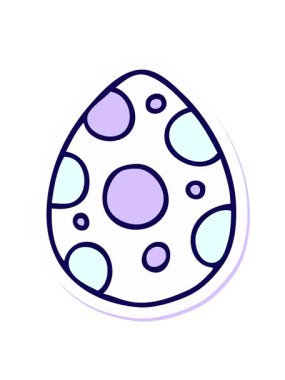 Karikatür çizilmiş Paskalya Yumurtası 'nın garip bir el çıkartmasının neon ışık efekti.