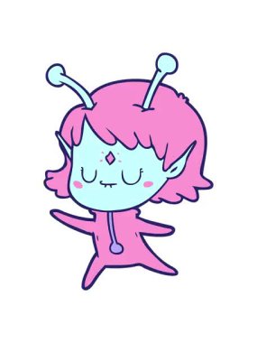 Çizgi filmdeki uzaylı kızın çizgi film efektini görüntüle